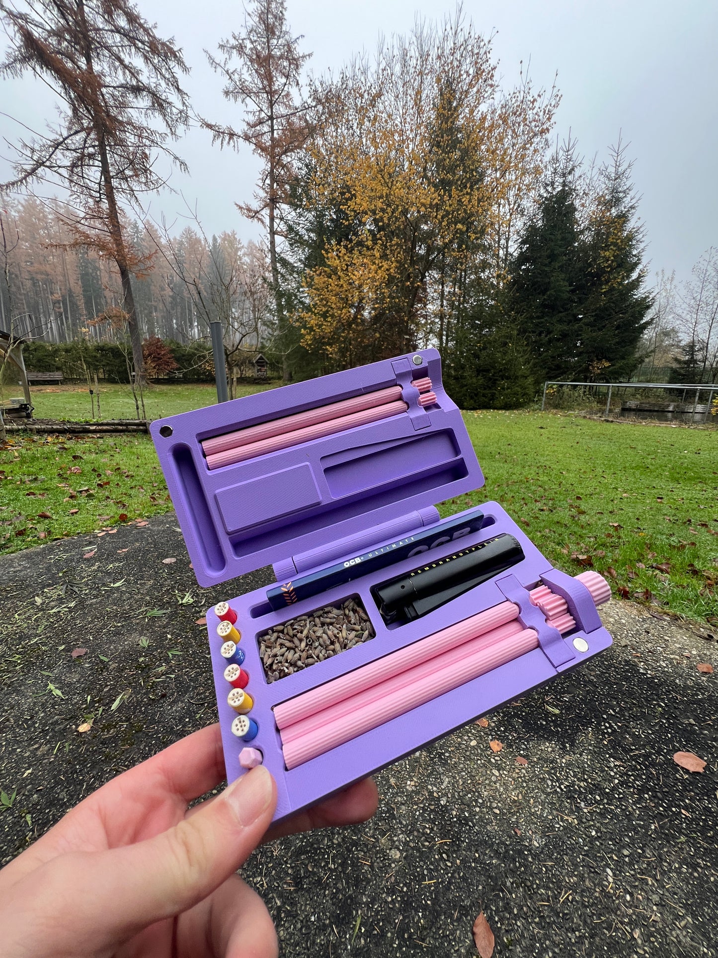 DopeDock Kräuter-Rollgerät mit Staufach - Drehhilfe - Rollmaschine